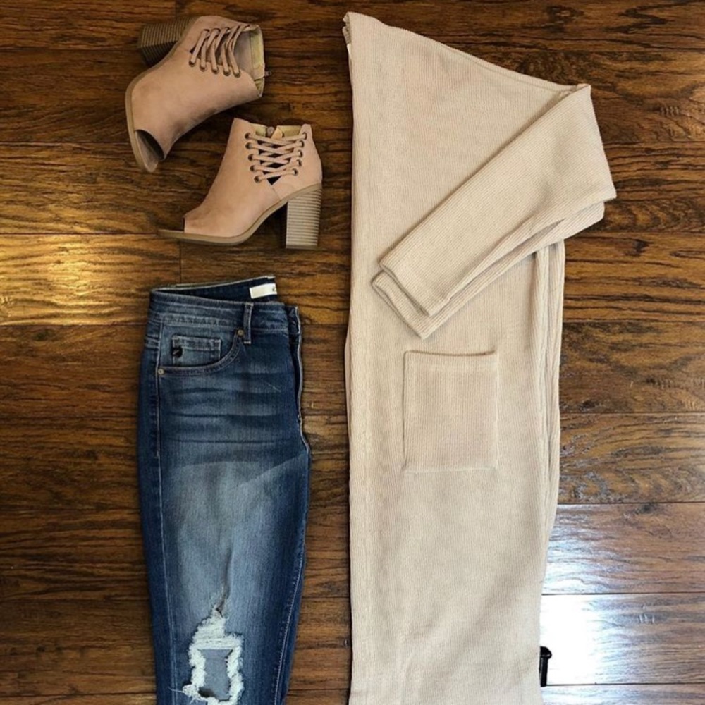 peep toe ankle bootie w/ side lace up detail